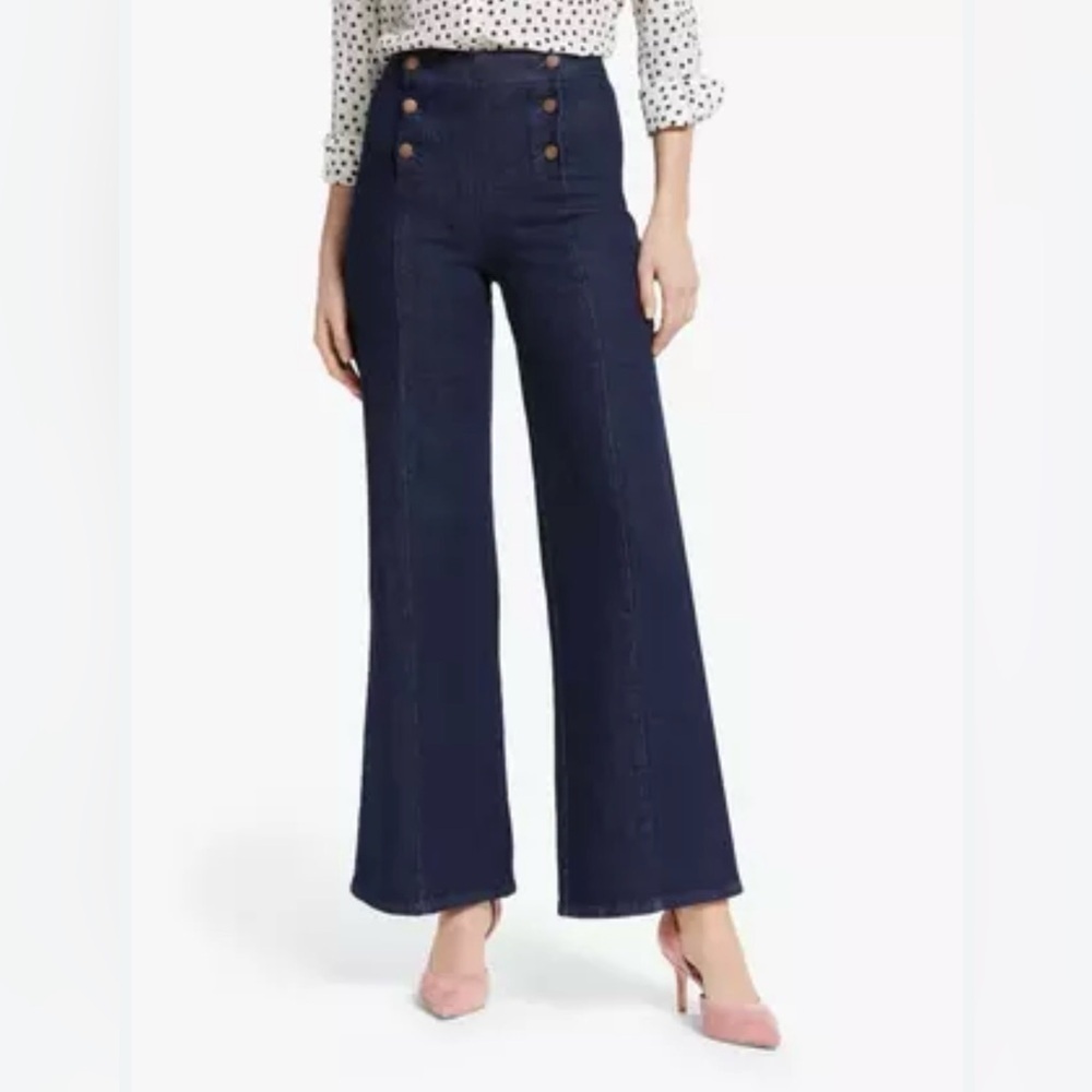 Boden Timeless Chic Denim Indigo Blue Sailor Wide-Leg Denim - Picture 1 of 11